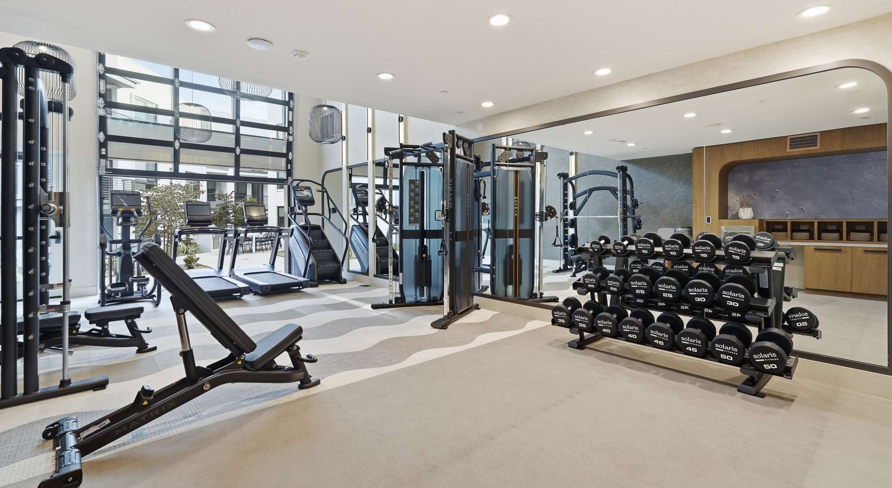 gym with exercise equipment